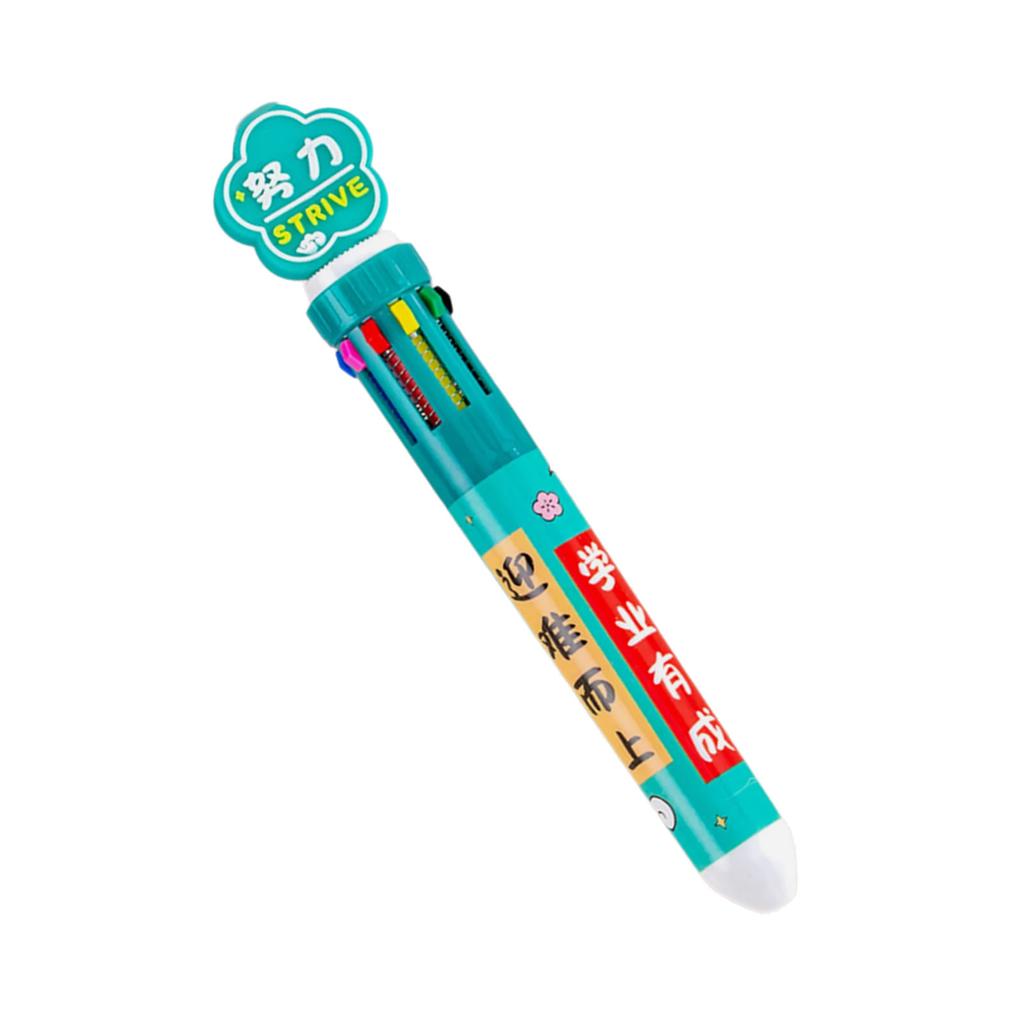 Pix multicolor pentru desene animate Pix pentru scris 10 culori în 1 Scrieți lin pentru studenți, adulți, jurnal de scris