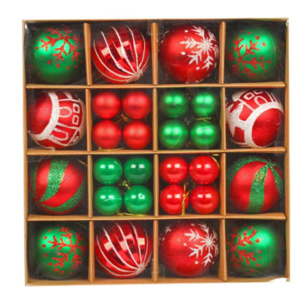 Christmas Ball Ornaments 44 Pcs Christmas Tree Decorations Set 2.4" 1.2" Shatterproof Colorful Plastic Balls for Holiday