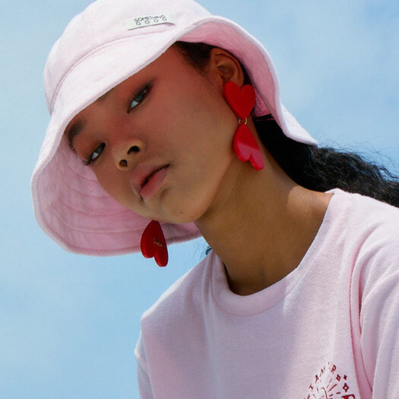 

SOMETHINGGOOD SUNSHINE Terry Bell Bucket Hat - PINK PINK