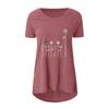 2022 Summer Casual Plus Size Round Neck Solid Color Loose Short Sleeve Printed T-Shirt