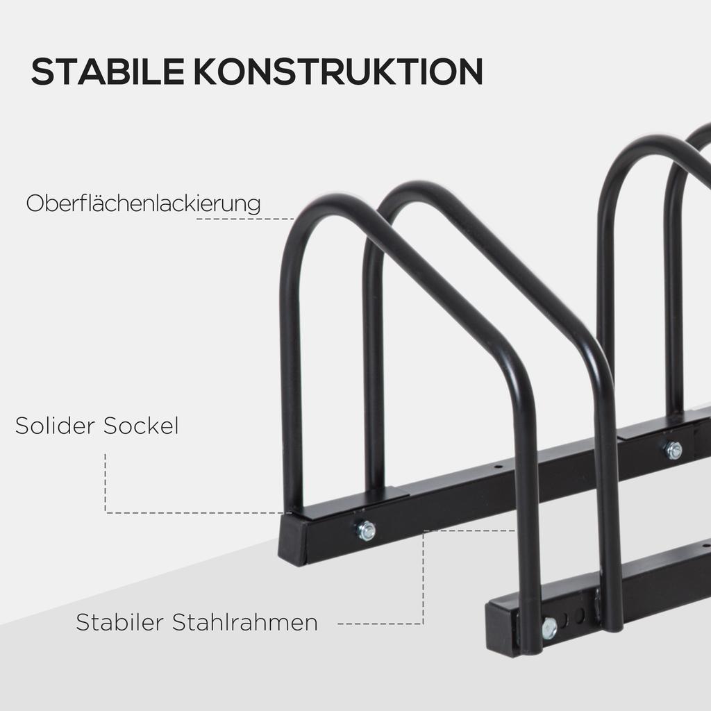 Bike Rack for 6 Bicycles, Weatherproof, Wall or Floor Mount, Steel, 179 x 33 x 27 cm