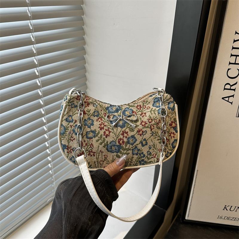Beautiful Trend Casual Lightweight Versatile Popular Design Bow Chain Shoulder Armpit Bag Handbag