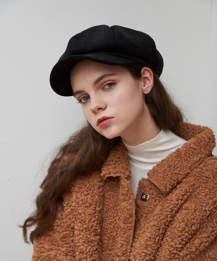 Maneseu Breasted Suede Newsboy Cap (2 Colors)
