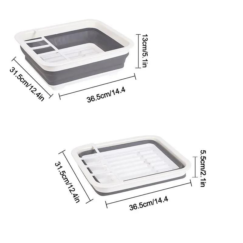 Kitchen Tools Foldable Dish Rack Kitchen Storage Holder Drainer Bowl Tableware Plate Drying Rack Shelf Dinnerware Organizer