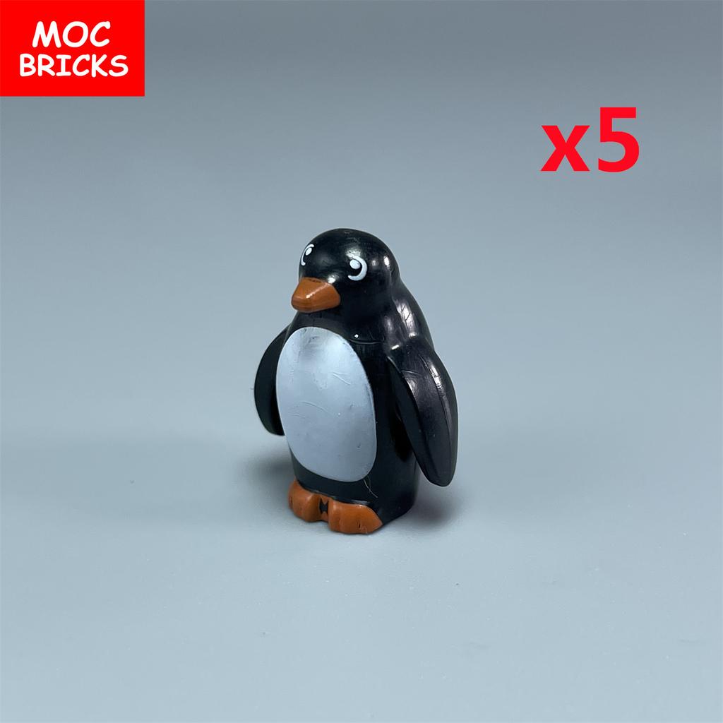 MOC Bricks Ice Animal Polar Penguin Beach Building Blocks Assembled Toys For Children Education Gifts