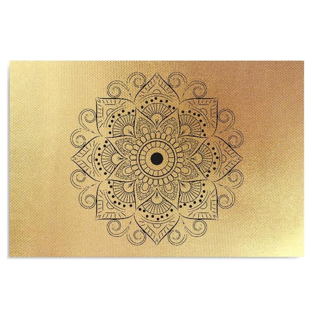 Feeby Obraz na plátně, zlatý geometrický motiv mandaly