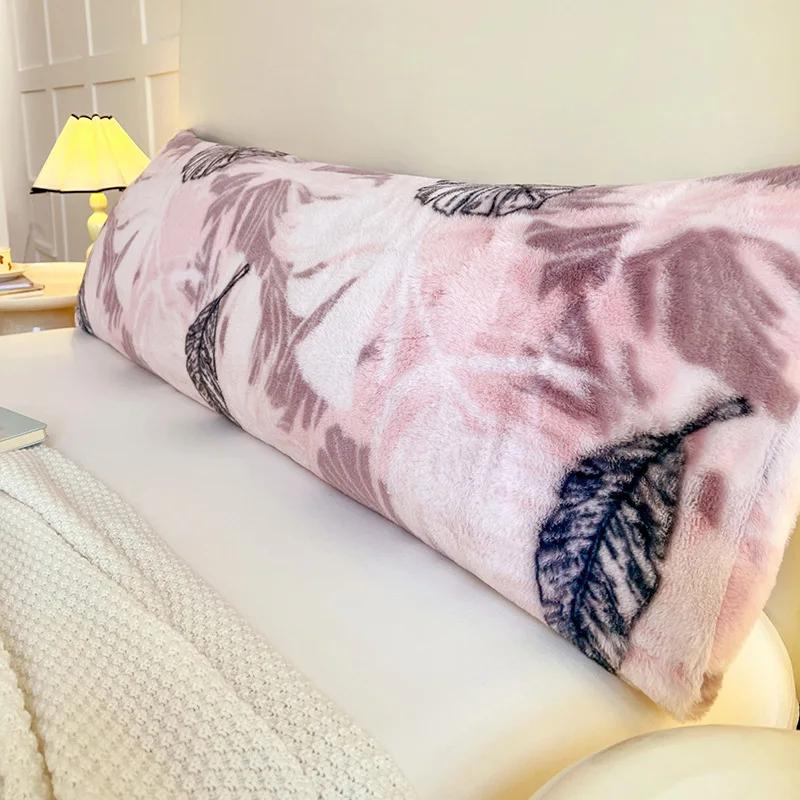 120/150/180cm Long Pillowcase Thick Plush Print Couple Lover Double Pillow Cover Home Sleeping Body Pillow Cover Home Decor