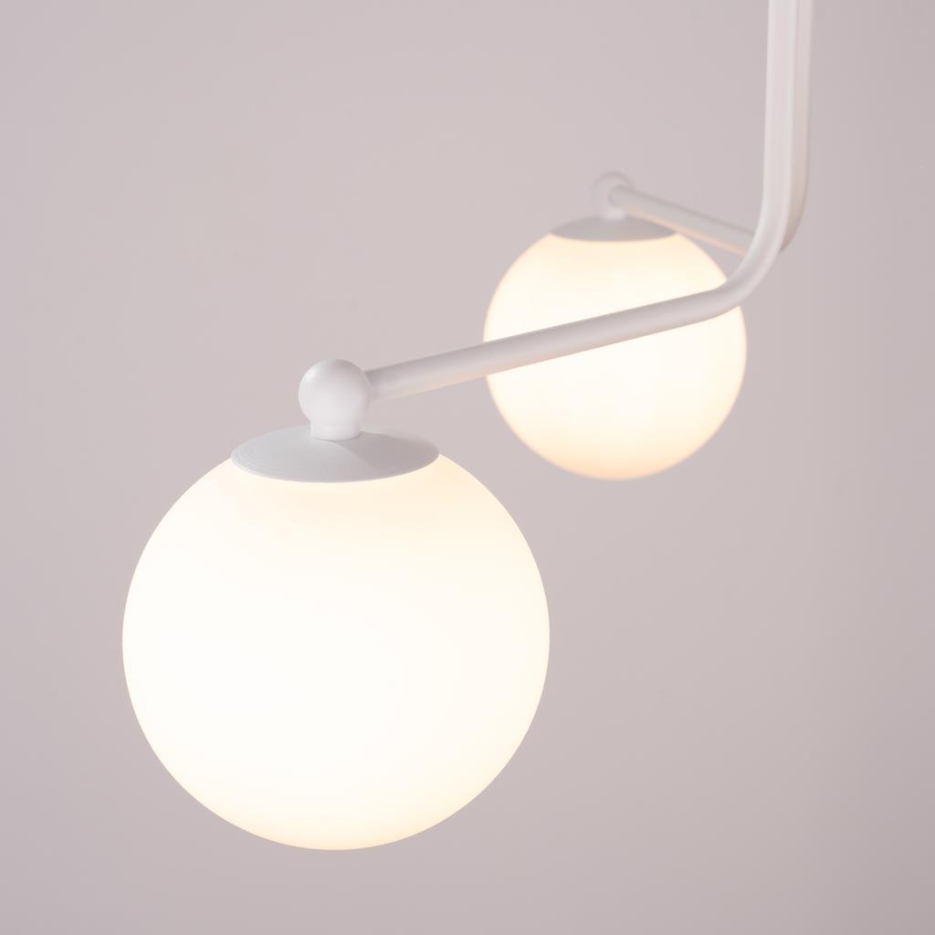 Lampa Sufitowa Nowoczesna Biała Szklane Białe Kule Do Salonu Przedpokoju 3Xg9 8W Astral Sollux Lighting