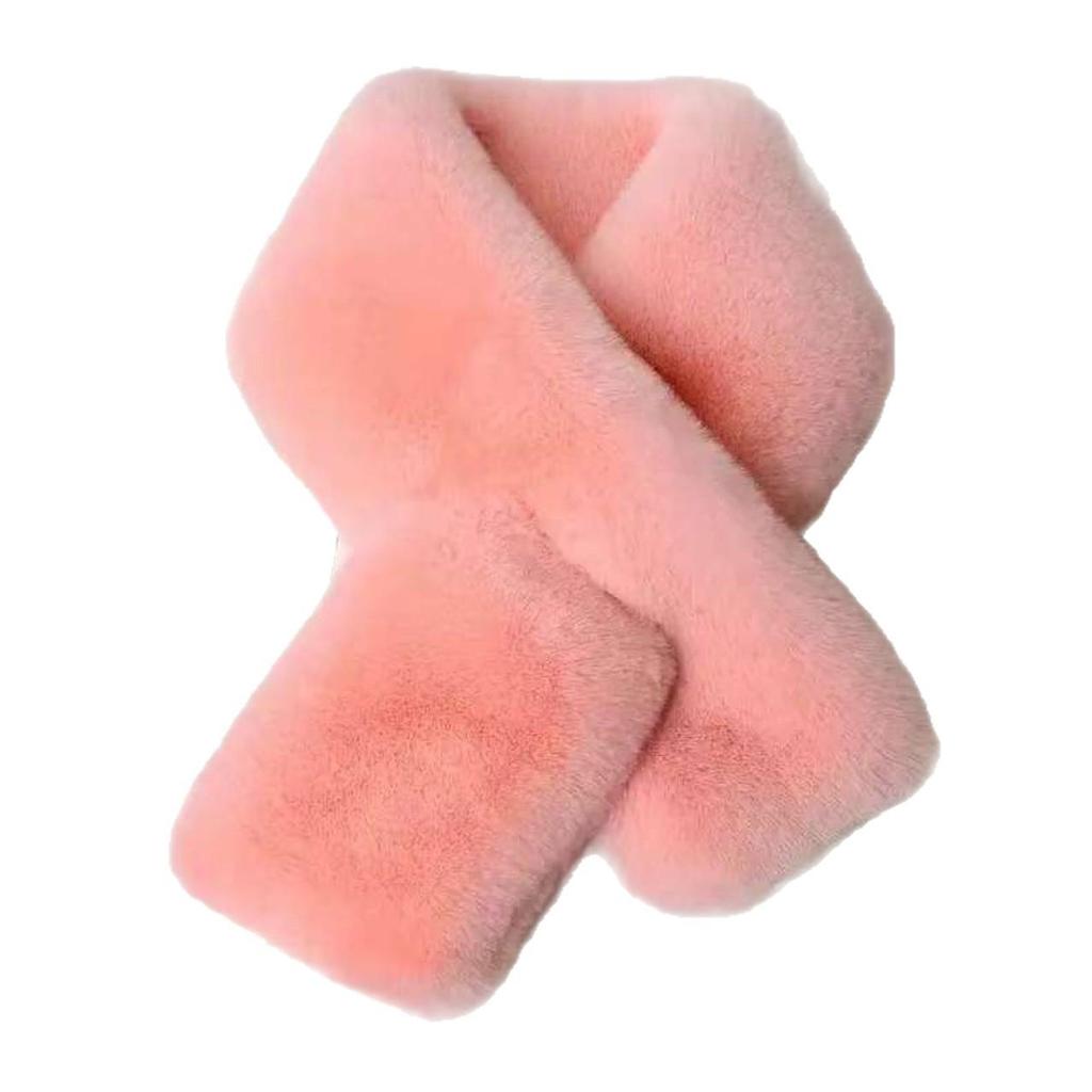 Women's Stylish Winter Faux Mink Rabbit Fur Scarf - Versatile, Thick & Warm Neck Warmer