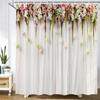 Home Shower Curtains For Bathroom Waterproof Fabric Nordic Style Artificial Flower Wall Pattern Bathroom Curtains Shower Curtain