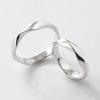 SHOVEOFF Silver 92.5 Twisted Wave Silver Ring Daily Point Couple Friendship Ring SVR-605