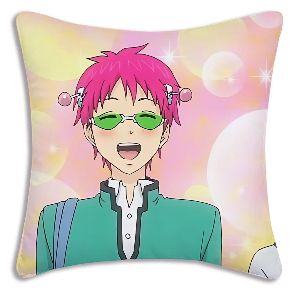 The D-Disastrous Life of Saiki K Pillow Covers Cartoon Sofa Decorative Home Double-sided Printing Short Plush Cute Cushion Cover