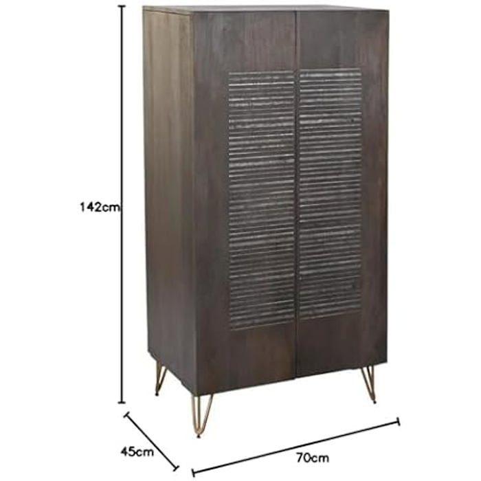 Wardrobe - DKD HOME DECOR - Mango Wood - 2 Doors - 70x45x142 Cm - Easy Assembly