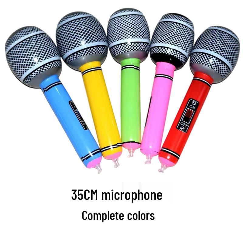 Inflatable Microphone Toy for Kids 0-3, Musical Instrument Prop for Parties