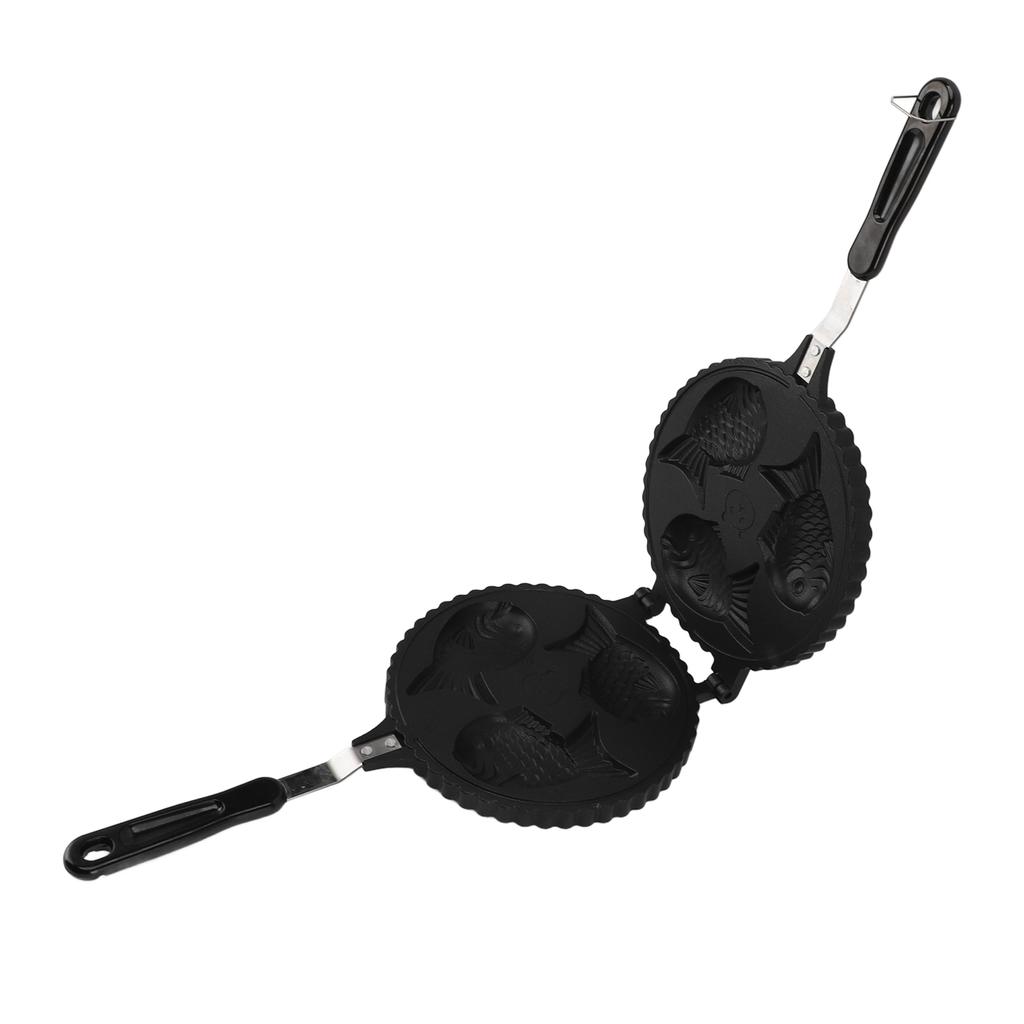 Fish Waffle Maker Pan 3 Fish Cute Aluminum Uniform Heating Double Sided Taiyaki Pan for Home Snack