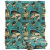 JQ Licensing Jl-Jp-Jq Silky Tiki Flower Fishing Supersoft Blanket