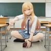 Anime My Dress-Up Darling Kitagawa Marin Ülő Pozícióban Anime Figura Modell Szobor Gyűjtemény Asztali Dísz