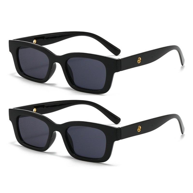 2PCS Advanced Sense Sunglasses Retro Ins Style Sunglasses Creative Cat Eye Design Sunglasses