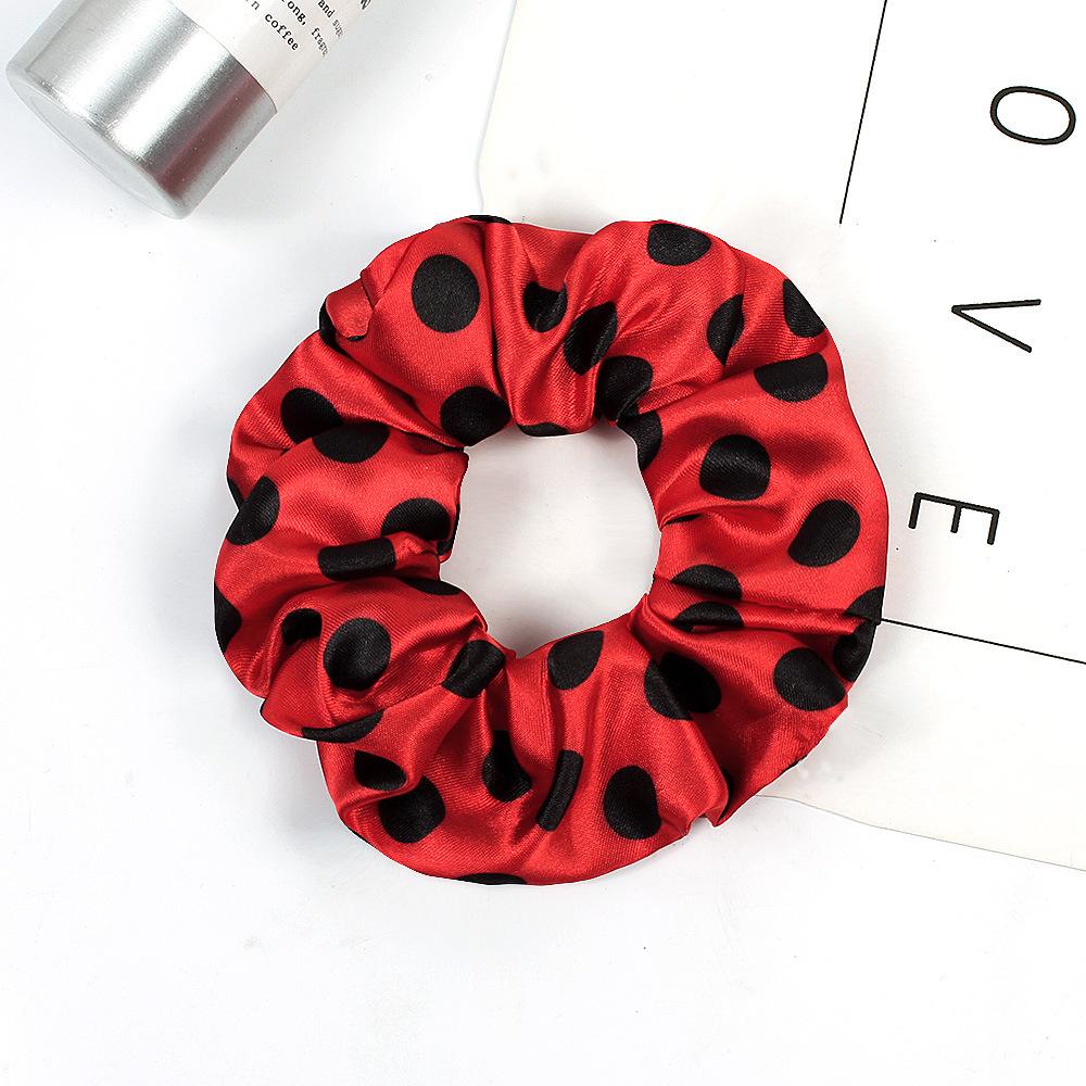 New Satin Printed Flower Floral Scrunchie Women Girls Elastic Hair Rubber Bands Accessories Tie Hair Ring Rope Holder Headdress