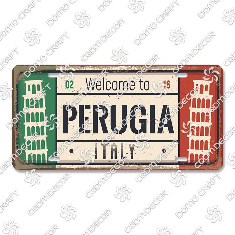 

Italy Cities Poster Metal Tin Signs Rome Milan Turin Metal Plate Retro Wall Decor Garage Car Club Living Room Home Wall Decor 15x30cm
