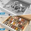 4Pcs Transparent Acrylic Spice Drawer Organizer Expandable Design Seasoning Jars Drawers Insert Kitchen Countertop Spice Rack Tray