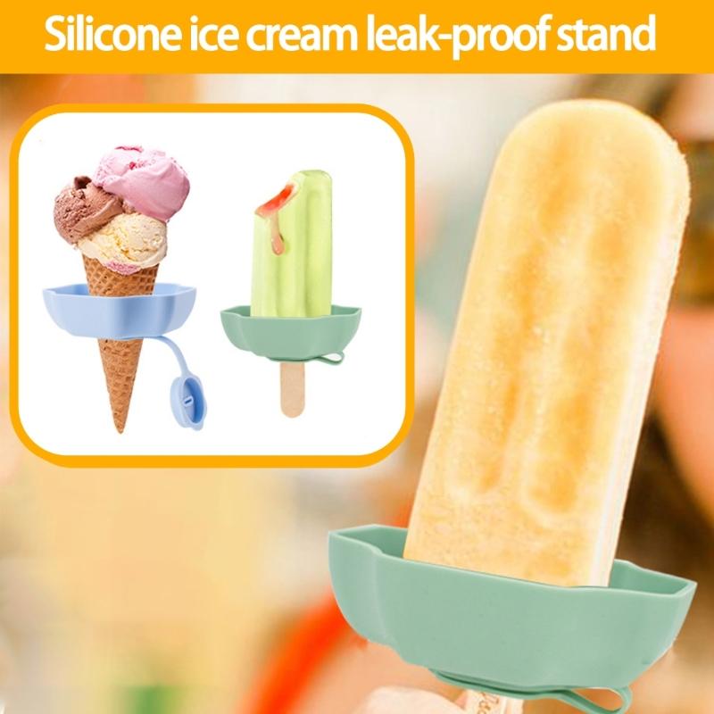 Kids Ice Popsicles Stands Food Grade Silicone Holder Portable Ice Popsicles Stand For Parties And Outdoor Use