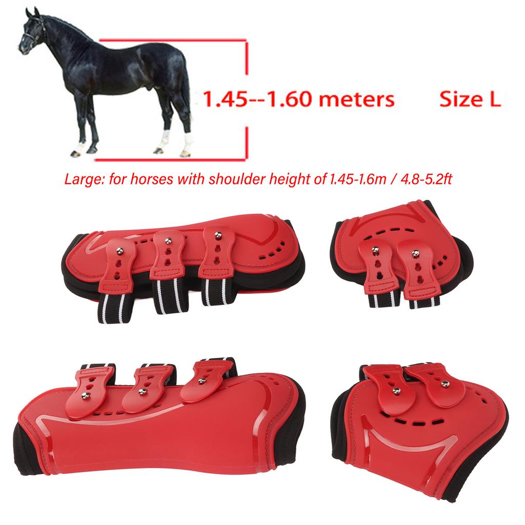 Fetlock Horse Boots Lightweight Breathable Wearproof Horse Hind Leg Boots for Horse Accessories Red