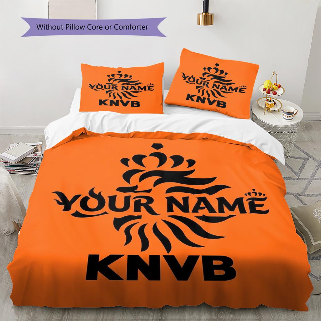 Knvb Crest Custom Name Pattern Bedding Quilt Set Quilt Cover Pillowcase Home Birthday Gift(1 * duvet cover + 2 * pillowcase, without core)