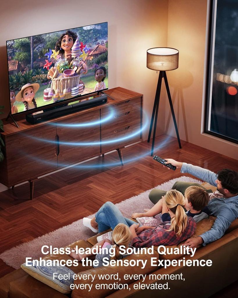 ULTIMEA Apollo S40 Pro 2-v-1 Dělený Soundbar, Odnímatelný pro TV a PC, Montáž na zeď nebo Stolní použití, 2.2 kanálový Bluetooth 5.3, Hluboké basy, 100W, Domácí