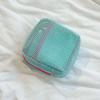 Portable Cosmetic Bag Square Mesh Storage Pouch Zipper Closure Bright Colors Mini Zipper Coin Purse Stationery Case