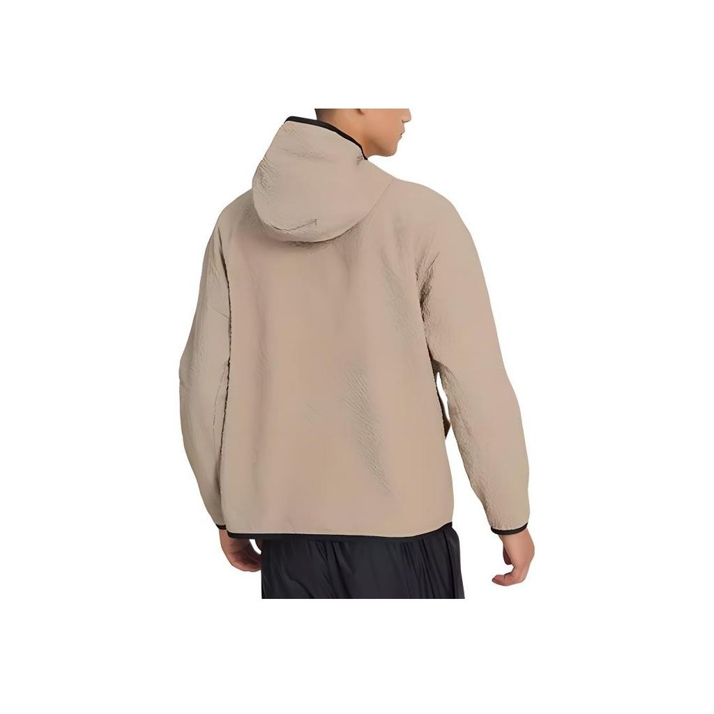 Nike Logo Print Windproof Hooded Woven Jacket Men Jackets Brown DQ4323-247