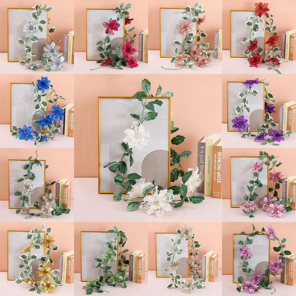 Christmas Party Decor With Hollow Glitter Vines For Seasonal Home Accent