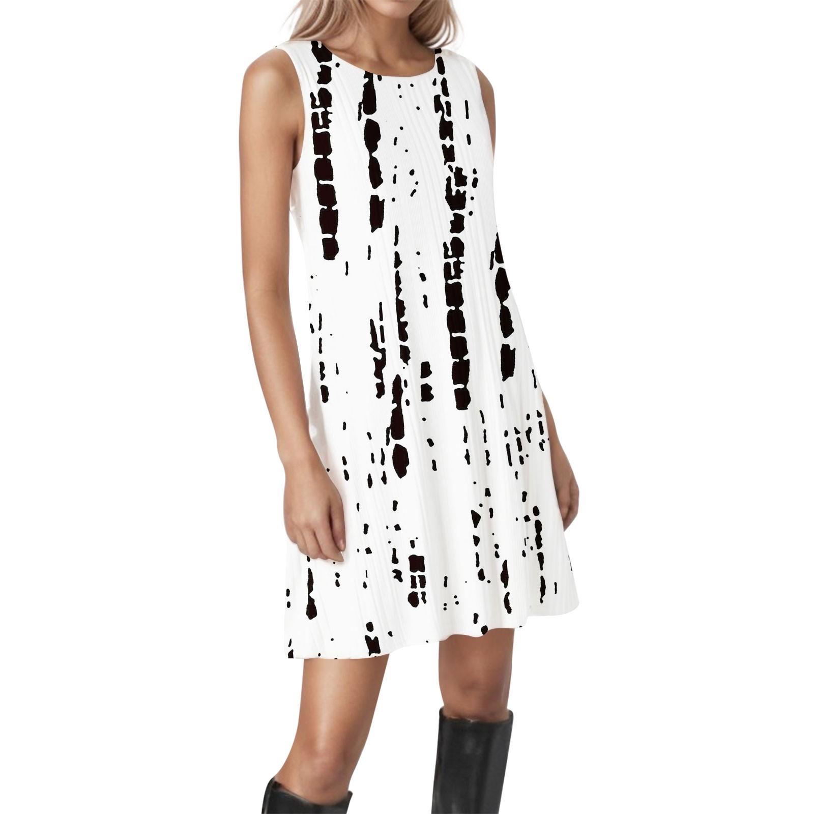 

Женские повседневные платья без рукавов с геометрическим круглым вырезом M