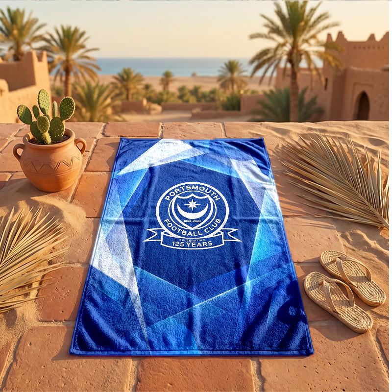 Portsmouth FC Print Microfiber Beach Towel Quick Dry Absorbent Large Towel For Beach Swimming Travel