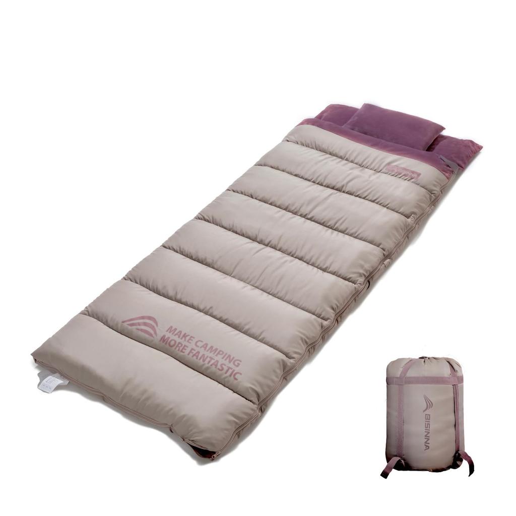 BISINNA Sleeping Bag for Outdoor Camping Sleeper Envelope Type Lightweight All Seasons Winter/Summer 2.0kg/2.5kg/3.0kg