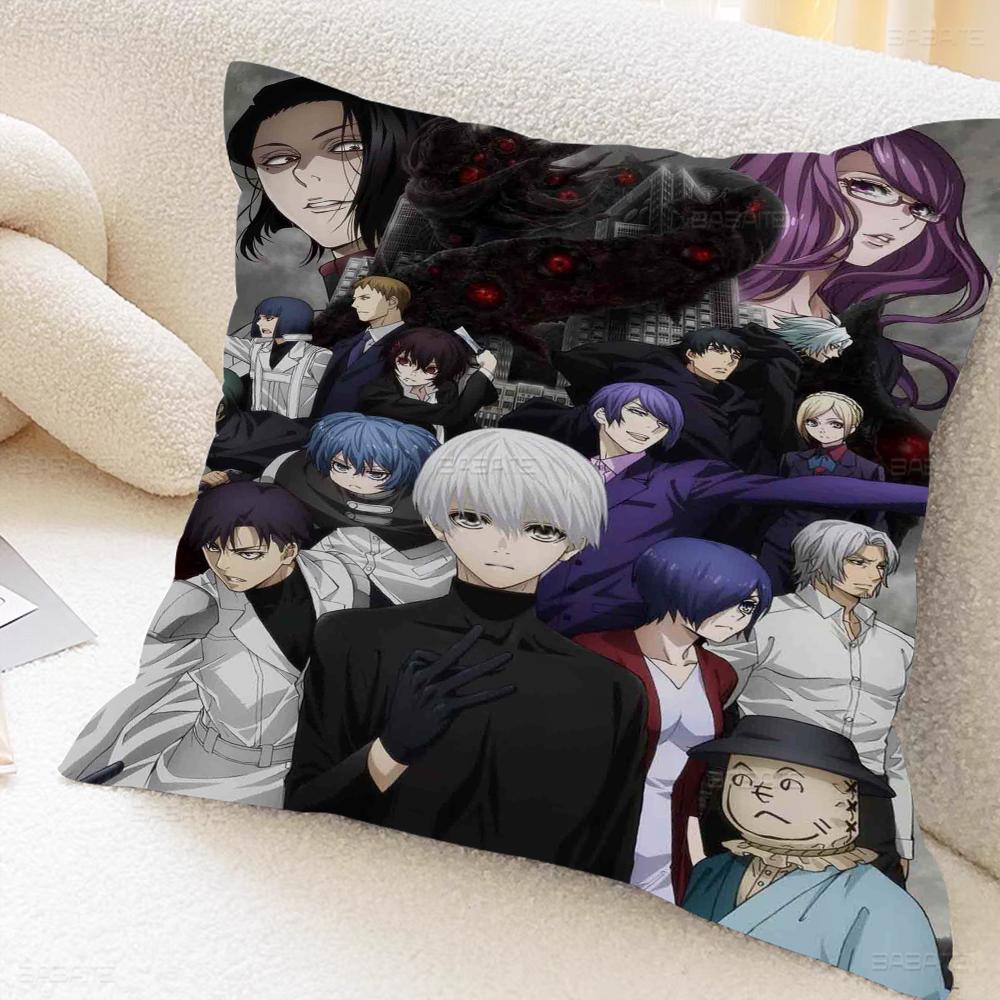 Japanese Anime T-tokyo G-Ghoul Pillowcase Toon Gift Cushion Cover Bedroom Home Sofa Chair Seat Decor Pillow Case