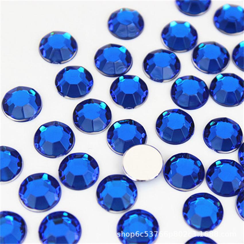 10mm Round Acrylic No-Hole Flat-Bottom Rhinestone Forehead Stickers for DIY Crafts