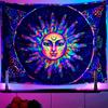 Rainbow Sun God Tapestry - Psychedelic Bohemian Wall Hanging For Bedroom, Living Room, Dorm, Yoga Studio, Airbn
