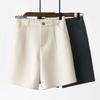 Women's 2025 Hong Kong Style High-Waisted Loose Wide-Leg Summer Mid-Length Shorts