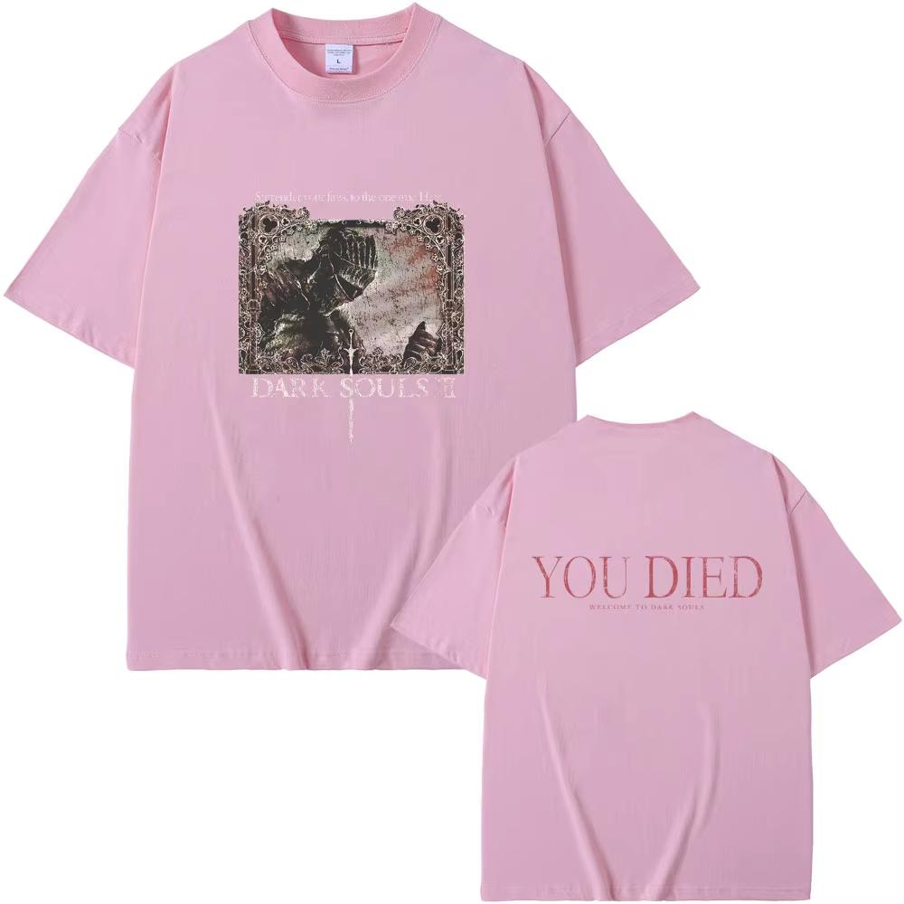 Game Dark Souls Graphic Tshirt Unisex Women 90s Vintage Gothic Rock Fashion Casual Streetwear Male Punk Harajuku Black Tops