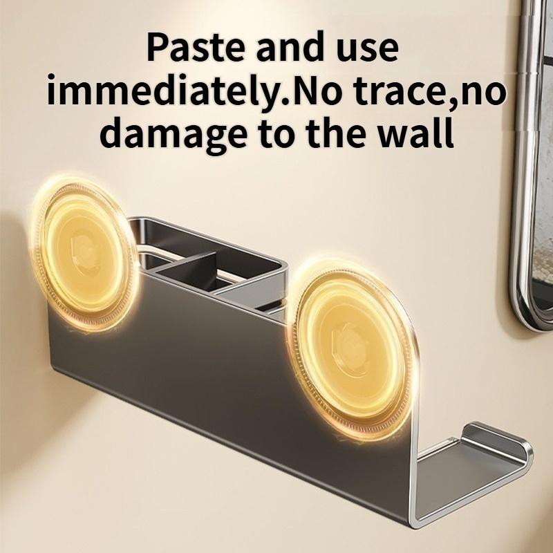 Detachable Suction Cup Hair Dryer Hanger No Drilling Bathroom Shelf