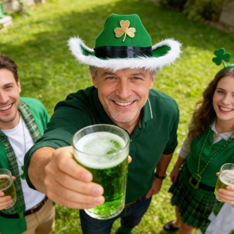 Festival Hat for . Patrick's Day Celebration Denims and Plastic Offering Portable Comfort and Individualized Style