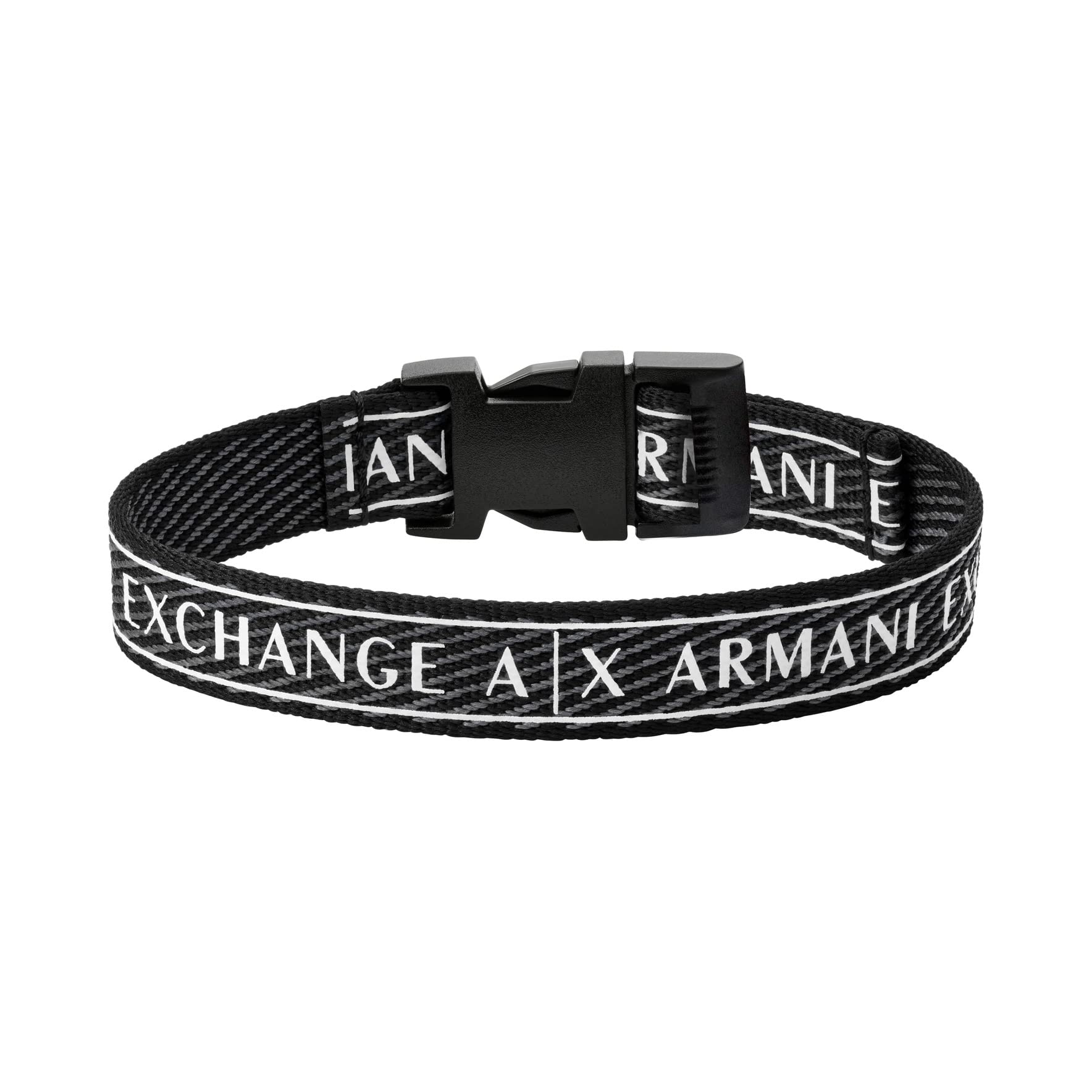 

Чоловічий браслет-манжет Armani Exchange чорно-сірий rPET (Модель AXG0082040) чорний