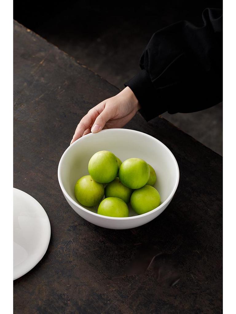 Off-White 8.2-Inch Lidded Soup & Noodle Bowl - 1600ml White Porcelain Stew Pot