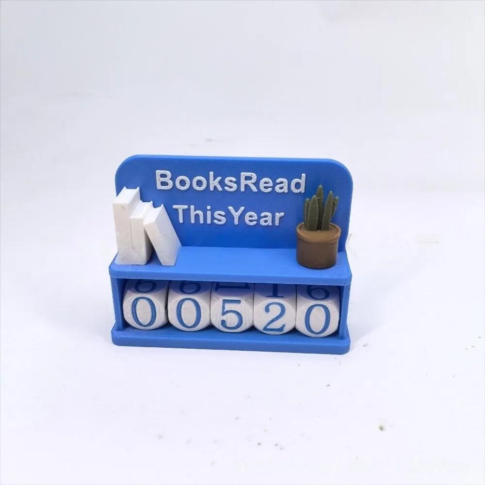 3D Printed 3D Book Read Counter Manual Counter Books Read This Year Sign Book Tracker Book Lover Sign Reading Counter