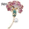 Metal Brooches Carnation Flower Brooch Pin for Women, Luxury Rhinestone Floral Vintage Pins Lapel Pin, Alloy Jewelry Accessory Wedding Party