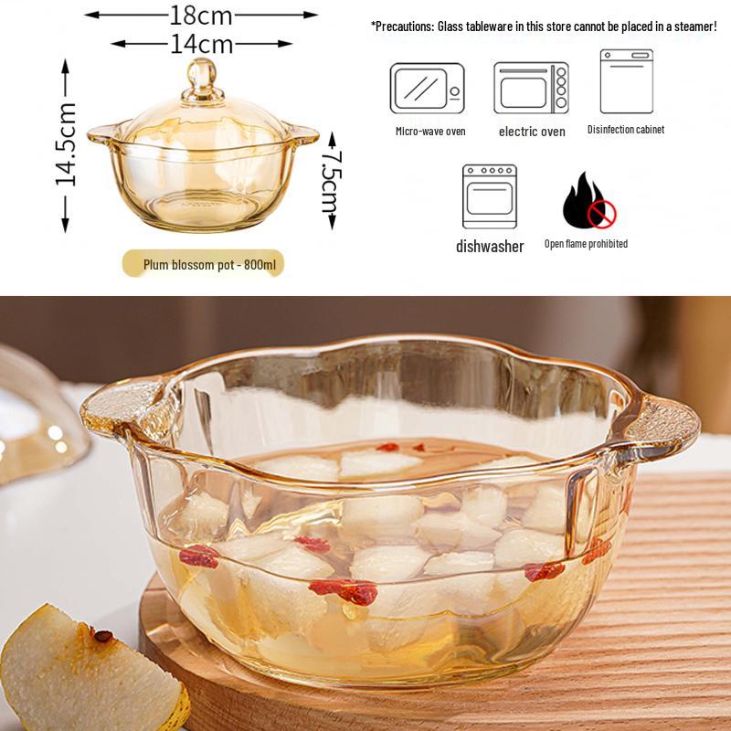 Transparent Glass Dessert & Fruit Bowl Set - Stylish Tableware for Snacks, Salad, & Yogurt
