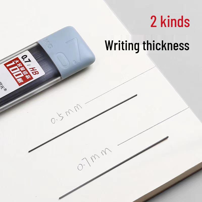 M&G Mechanical Pencil Refills, HB/2B, 100 Pieces, 0.5/0.7-mm Resin Lead