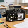 Astuccio Portapenne Gatto Carino con 10 Scomparti, Organizer per Cancelleria ad Ampia Capacità con Adesivi e Penne Gel, Astuccio per Penne Materiale Scolastico
