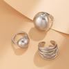 Retro Punk Exaggerated Open Finger Rings for Women Men Geometric Gold Silver Color Knuckle Joint Ring Set 2025 New Jewelry Accessories